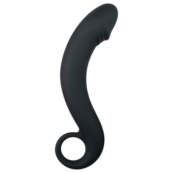 Dildo anal curvado de silicona EasyToys (negro)