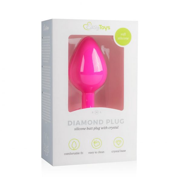 Plug anal de diamante rosa (mediano)