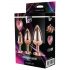 Juego de plugs anales corazonados rosegold (3 piezas)