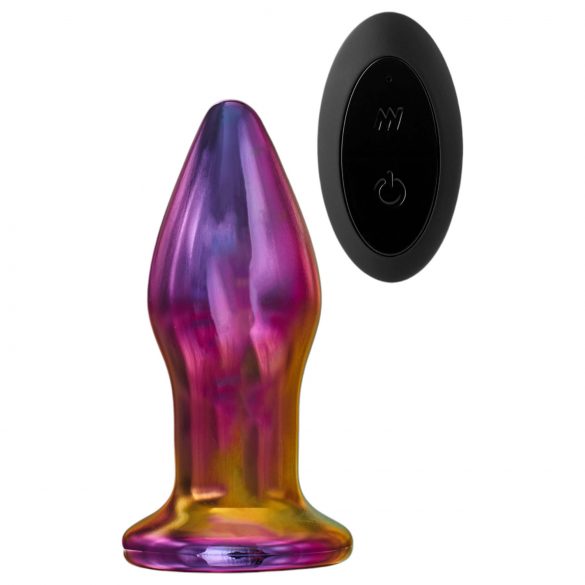 Vibrador anal de vidrio cónico con radio Glamour Glass (colorido)