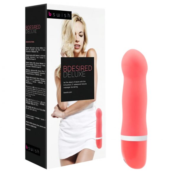 B SWISH Bdesired Deluxe - Vibrador con cabeza intensa (coral)