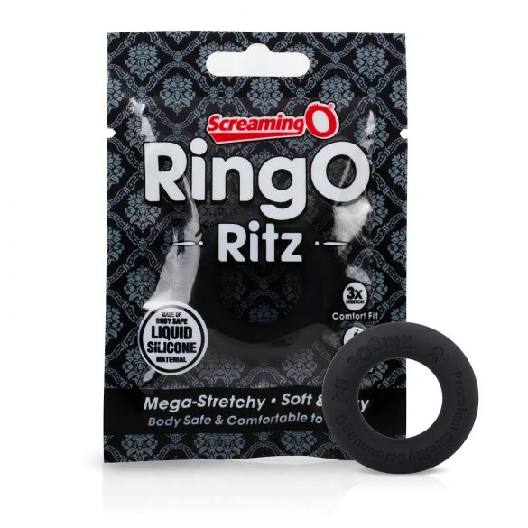 Screaming O Ritz - Anillo de silicona para pene (negro)