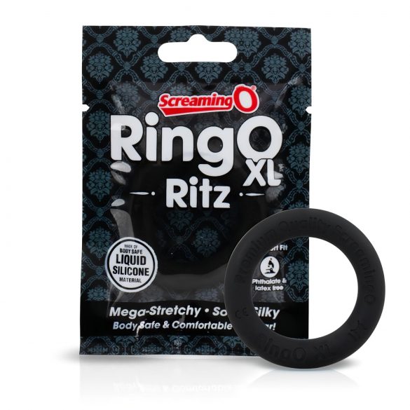 Screaming O Ritz XL - anillo de silicona para el pene (negro)