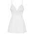 Babydoll de encaje con tanga blanco - Obsessive