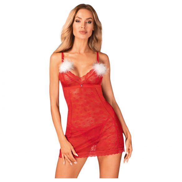 Obsessive Claussica - Babydoll y tanga rojo - XL/XXL